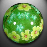 The Yellow okra flower vine forms the Y in this tribute to southern fried temptation on a lush green satake base!