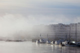 Yachts in fog