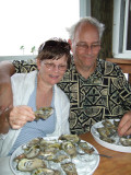 Eating the oysters at Dockside, Port St Joe