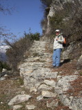 Steps carved out of the rocky landscape.