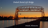 Duluth Aerial Lift Bridge with moon