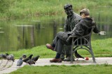 Brendan Behan and friend, by the Royal Canal