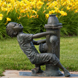 Boy and a Fire Hydrant Sculpture- one of several sculptures here and there.