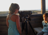 Little girl is birding at the Salinas