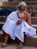 Man on Temple Steps