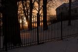 Rd Herregrd (Rd Manor), Iron Fence at sunset