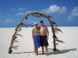 Under a wedding arch on Honeymoon Island