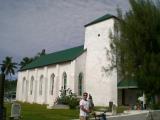 Dan looking pious in front of CICC (Cook Islands Christian Church)