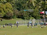 The Cook Islanders take the field to practice
