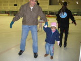 Showing Dad how to ice skate