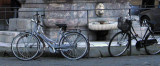 Pastel bicycles and fountain7959