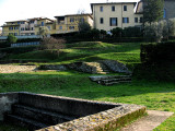 Houses overlook the ruins of Roman baths<br />8413
