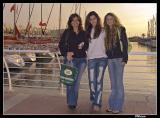 Jacky, Ella and May at Herzliya Marina at sunset