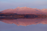 Ben Cruachan in late autumn sun from the east shore of Loch Awe