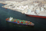 Container ship Ital Ottima rriving at the Port of Jebel Ali
