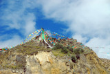 Prayer flags on a hill near Lhasa