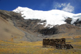 Primitive shelter at the base of  Mt. Nojin Kangtsang