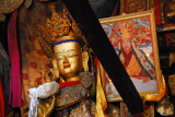 Maitreya, the Future Buddha, with a photograph of the Official 11th Panchen Lama