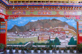Painting of the Tashilhunpo Monastery in the lobby of the Shigatse Hotel