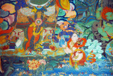 Part of a colorful mural, Kelsang Temple Complex