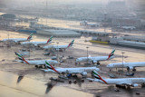 Ramp at DXB wet after a rare storm