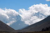 Clouds forming along the Tibet-Nepal border from the warm humid air of the Indian Subcontinent