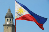 Manila Cathedral with Filipino flag (Minor Basilica of the Immaculate Conception)