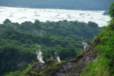 Steam vents along the rim of Taal Volcano