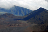 The looking east into the crater of Mount Haleakala and the Kaupo Gap