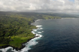Northeast coast of Maui along Lower Nahiku Road from the air