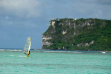 Windsurfer in front of Two Lovers Point, Tumon