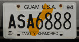 Guam USA license plate