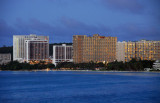 Hotels of the central Tumon Strip at dusk