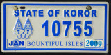 Palau License Plate - State of Koror (blue)