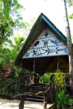Shelter in the traditional style near the boat dock