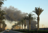 Business Bay fire seen from Downtown Dubai