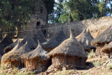 Huts of seminarians built along the outer walls of Empress Mentewabs Palace