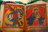 Pages from an ancient Ethiopian Bible said to be the basis of many of the wall paintings in churches today