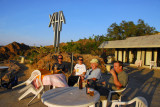 Terrace of the Yehe Hotel for drinks with tourists from the quarry