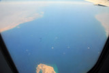 Strait of Mandeb, Red Sea, with Djibouti and Eritrea on the left and Yemen on the right