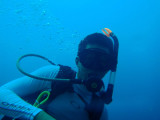 Dennis diving in Barracuda Lake