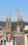 View of Sagrada Famlia from the top of Barcelona Cathedral