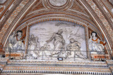 Bernini's relief Pasce Oves Maes between St. Telesphorus and St. Xystus over the main portal