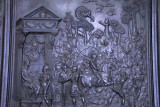 Bronze panel from Filarete's door showing St. Paul sentenced by Nero
