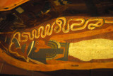 Sarcophagus painted with a figure of the goddess Maat, identifiable through the feather headdress