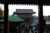Looking from the main hall of Sensō-ji Temple to Hōzōmon, the Treasure House Gate