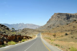 Jabal Shams Road with the cliffs of Jabal Misfa