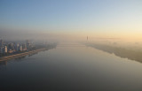 Taedong River in the morning, Pyongyang