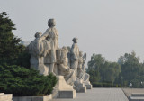 The second set of monumental statues next to Juche Tower
