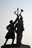 Statue at the base of Juche Tower